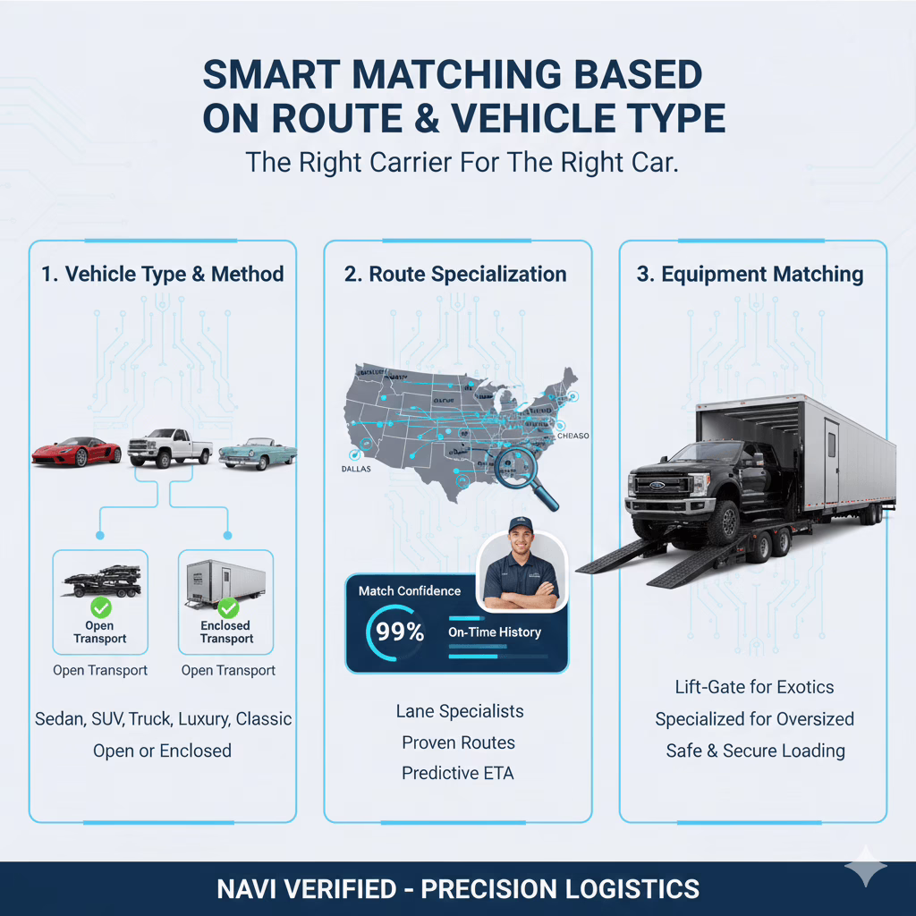 Smart Matching Based on Route & Vehicle Type