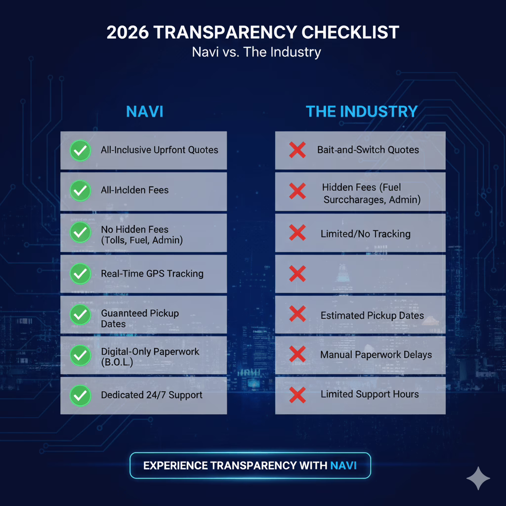 Infographic showing 2026 car shipping cost per mile averages for various distances and regional price trends in the US.