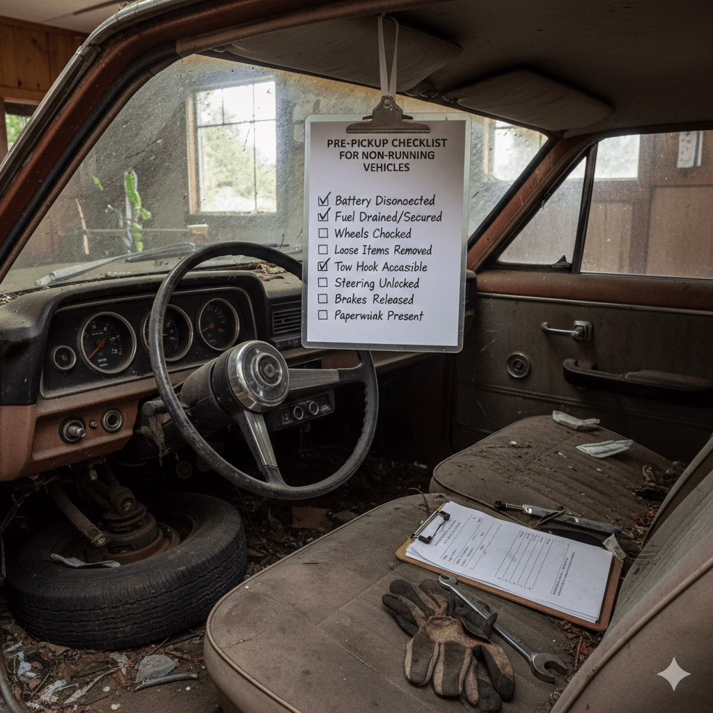 Pre-Pickup Checklist for Non-Running Vehicles