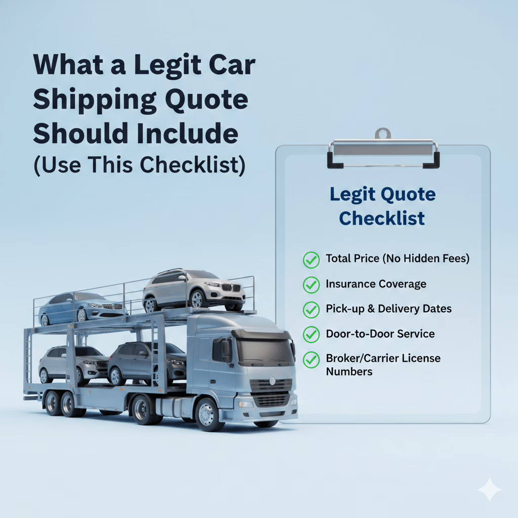 What a Legit Car Shipping Quote Should Include (Use This Checklist)