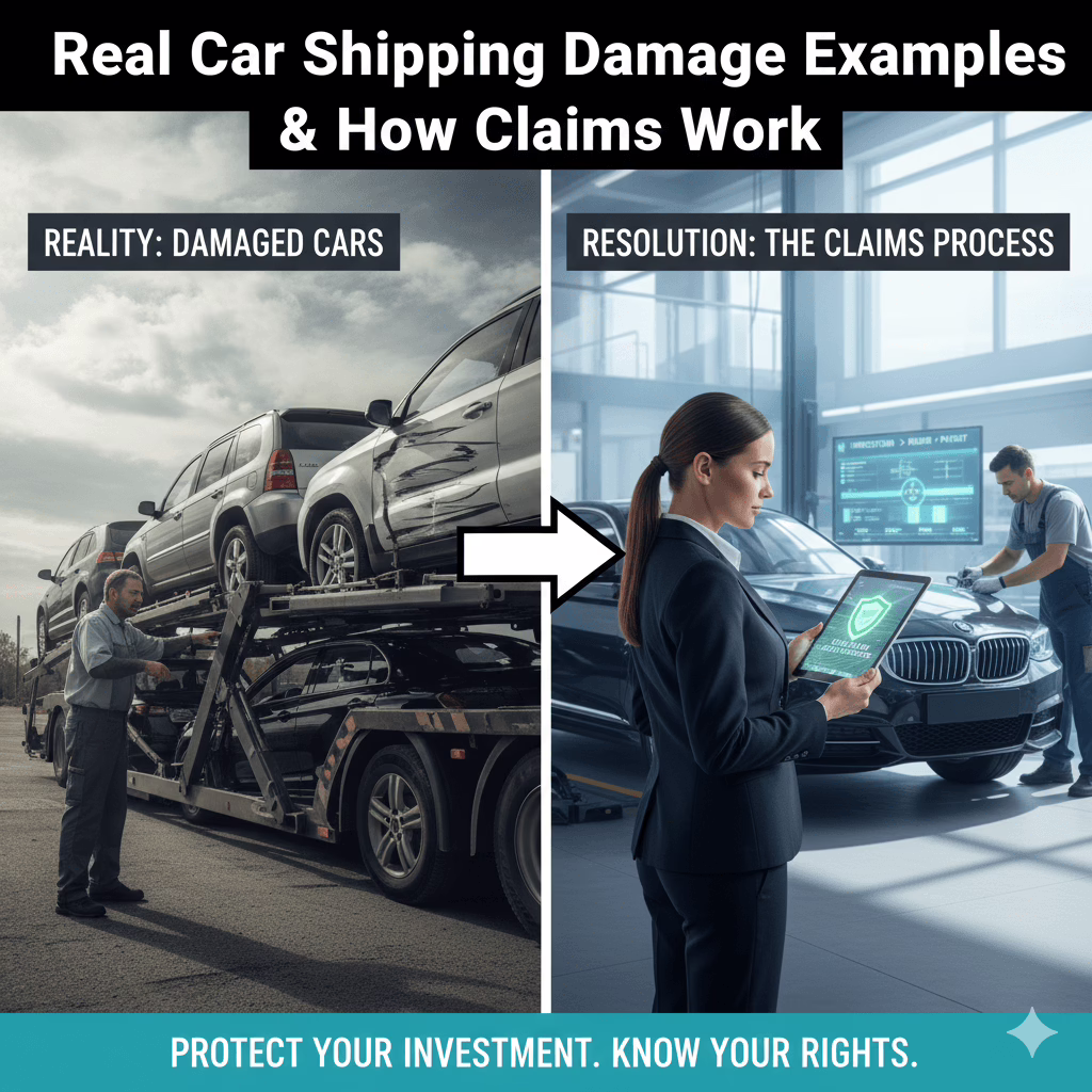 Real Car Shipping Damage Examples & How Claims Work